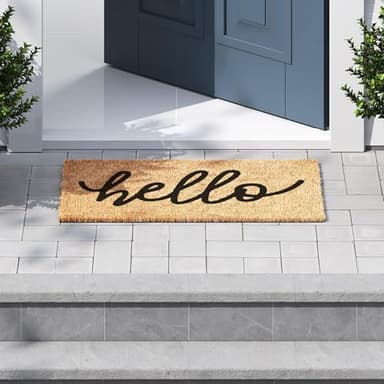 Barnyard Designs Doormat Welcome Mat for Outdoors, Large Front Door Entrance Mat, 30x17, Brown (Hello) - Image 4