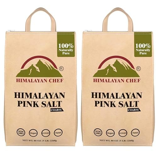 Himalayan Chef Pink Salt Coarse Grain, Salt for Grinder Refill - 5 lbs Bags | 100% Natural Salts, Non-GMO & Gluten Free, Food Grade with Rich of 84 Minerals - Pack of 2 - Image 1