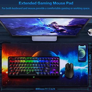 Canjoy Gaming Mouse Pad, Large Extended Mouse Pad Big Computer Mousepad for Home Office Gaming Work 31.5x15.7inch - Image 2