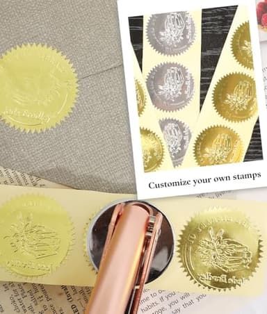 Personalized Book Embosser Stamp with Your Name & Design, Custom Hand Carved Library Embosser Set, Elegant Invitation Seal of Self-Inking from Library Stamp Kit, Book Lovers, Teachers, Birthday Gifts - Image 6