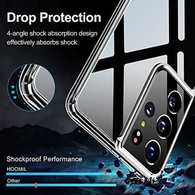 HOOMIL Case for Samsung Galaxy S21 Ultra (ONLY 6.8-Inch), Non-Yellowing, Drop Protection, Anti-Scratch Transparent Hard Back Phone Cover - Crystal Clear - Image 5