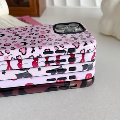 DEFBSC Case for iPhone 14 Pro, Cute Pink Bow Cherry Print Aesthetic Trendy Pattern for Women Girls Slim Durable Bumper Shockproof for iPhone 14 Pro Case, Cherry/Glossy - Image 4