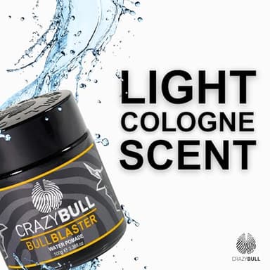 Crazy Bull Hair Bull Blaster Water Pomade - Strong Hold Pomade for Men - Water-Based Hair Styling Products - Vintage Cologne Scent - Vegan - 3.38 oz - Image 5