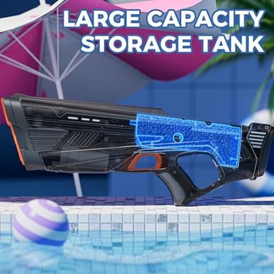 Funwee 2 Pack Electric Water Gun for Kids Adults, Powerful Automatic Squirt Gun, High Powered Shooting 100+ Times, Long Range Auto Water Blaster, Pool Outdoor Water Toy(Transparent Red+Black) - Image 5