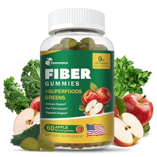 13-in-1 Prebiotic Fiber Gummies for Adults - Digestive Support with Greens Blend & ACV, Sugar Free Apple Flavor for Gut Health & Regularity - 60 Vegan Gummies, Non-GMO - Image 1