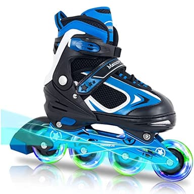 MammyGol Adjustable Boys Inline Skates for Kids with Light up Wheels,Flashing Beginner Roller Skates Blades Toddler and Girls Size 1-4 - Image 8