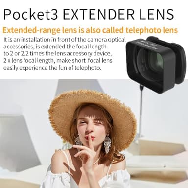2X Magnification Lens for Pocket 3, Long Distance Photography Telephoto Lens, Portable Magnetic Lens Filter for Pocket 3 - Image 8