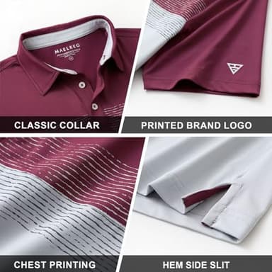 M MAELREG Mens Golf Shirt Dry Fit Short Sleeve Moisture Wicking Stretch Athletic Sport Collared Polo Shirts for Men - Image 5