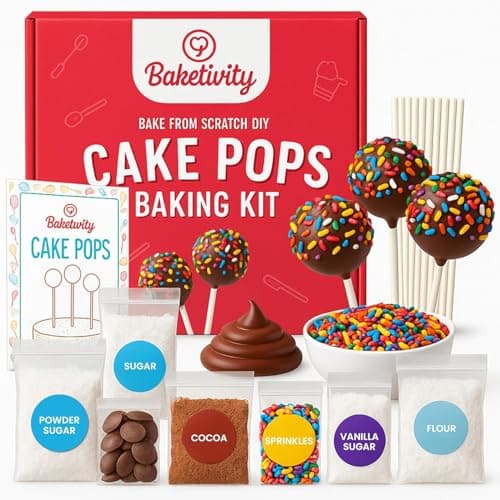 Baketivity DIY Cake Pop Baking Kit for Kids - Premeasured Ingredients, Decorating Supplies - Image 1