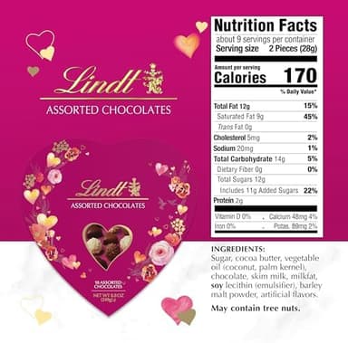 Lindt Valentine's Classic Heart Assorted Gourmet Chocolate Candy Truffles, 8.8 oz - Image 4