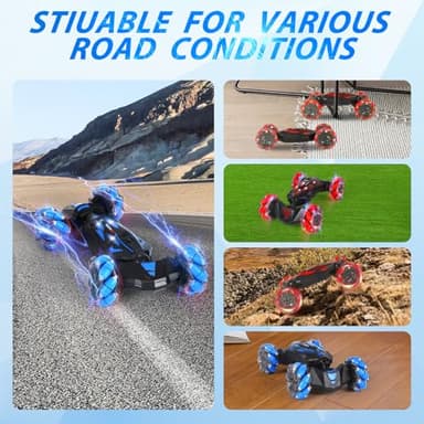 XAMIMM Remote Control Car, Gesture Sensing RC Stunt Car, 4WD Offroad for Rotating, 2.4 Ghz Remote Control and Hand Controlled Twist Cars,Transform RC Cars, Toy Presents for Boys and Girls Age 6-13 - Image 4