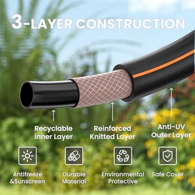 Giraffe Tools Garden Hose 50ft x 5/8", Water Hose Heavy Duty, Flexible, Lightweight Hybrid Hose with Swivel Handle, Male to Female Fittings - Image 4