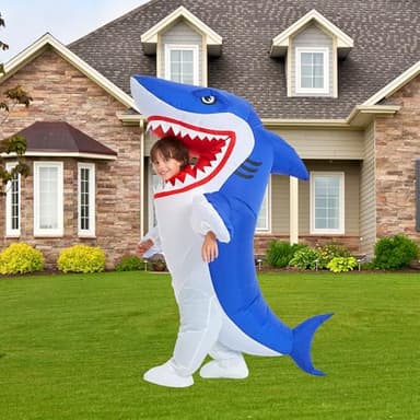 One Casa Blow Up Party Costume,Inflatable Costumes for Kids, Full Body Shark Costume,Halloween Costumes for Boys Girls (4-5YRS) - Image 3
