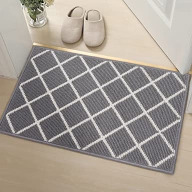 Finchitty Indoor Door Mat, Dirt Resistant and Absorbent, Low-Profile, Non-Slip, Washable Inside Floor Mats for Front Door, Back, and Entrance, 32" x 20", Grey - Image 6