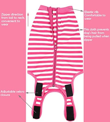 Sychien Dog Recovery Suit Post Surgery Shirt,Small Female Spay Wound Protective Surgical Suit,Pink S - Image 4