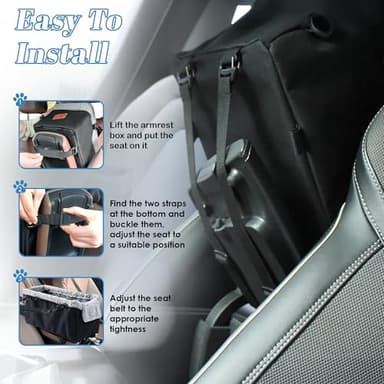 Rumi Pawz Premium Dog Car Seat for Small Pets – Safe & Secure Travel Seat with Sturdy Design, Adjustable Straps & Storage Pockets – Ideal for Small Dogs & Cats! - Image 7