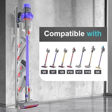 OUTBROS Vacuum Stand, Stable Metal Storage Bracket Stand Holder Compatible with Dyson Handheld V15 V12 V11 V10 V8 V7 V6 Cordless Vacuum Cleaners and Accessories, Silvery - Image 6