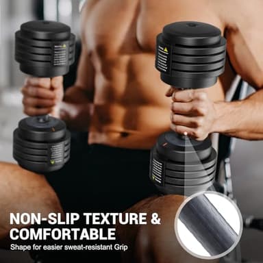 Rendpas Adjustable Dumbbells Set of 2, Select Weight Dumbbell Set, 5 in 1 Free Dumbbell Set with Anti-Slip Texture Handle, Weight Set For Home Gym Suit both Men and Women - Image 8