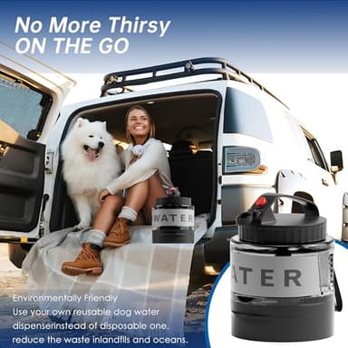 Portable Dog Water Bottle, 54oz Large Travel Water Bowl Dispenser for Dogs Camping Beach Walking Essentials, Big Portable Travel Water Bowl and Beach Accessories for Dogs,, Bpa Free, Safe and Durable - Image 7