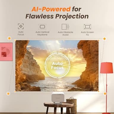 [Netflix-Licensed/Sound by JBL] Yaber L2 Plus Projector with WiFi and Bluetooth, Native 1080P Projector 4K Support, Auto Focus/Keystone Correction, Built-in Apps, Portable Proyector for Home & Outdoor - Image 5