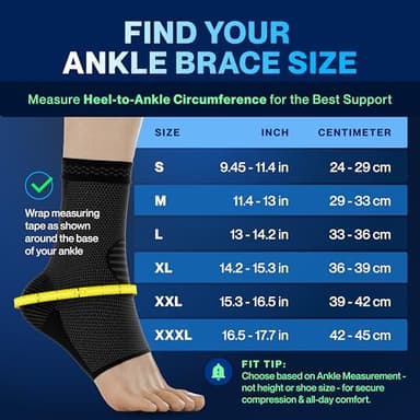 Modvel Foot & Ankle Brace Socks for Sprained Ankle Compression Sleeve - Plantar Fasciitis Relief Brace, Foot Support for pain Women & Men - Tendonitis & Arthritis Feet Sleeve, Stabilizing Ankles Wrap - Image 3