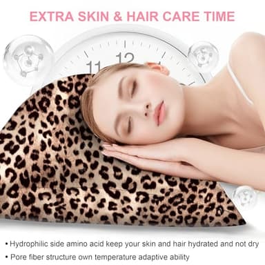 Mulberry Silk Pillow Cases King Size with Hidden Zipper, Ultra Smooth and Soft Breathable Cooling Silk Satin Pillowcase for Hair and Skin, Gifts for Women Men (Leopard Brown, 20x36 Inches, 1 Pack) - Image 3
