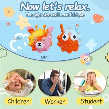 48 Pack Pop Fidget Toys Bulk 3D Stress Ball Toy, Party Favors for Birthday, Sensory Toys Bulk Squeeze Toys, Stress Relief, Easter Basket Stuffers, Classroom Prizes Stocking Stuffers for Adults Toddler - Image 3