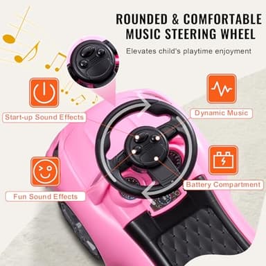 VEVOR Ride On Push Car for Toddlers, Ages 19+ Months, Ride Racer, Sit to Stand Toddler Ride On Toy, Kids Ride On Car with Music Steering, Horn & Under Seat Storage, Ride On Toy for Boys Girls, Pink - Image 4