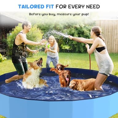 Bilibara 97'' Foldable Dog Pool, Kiddie Pool, Plastic Non-Slip Kids Pools, Heavy Duty Dog Pad for Large Dogs, Oversized Pet Dogs Bathtub, Indoor and Outdoor Kids Pet Wading Pools - Image 7