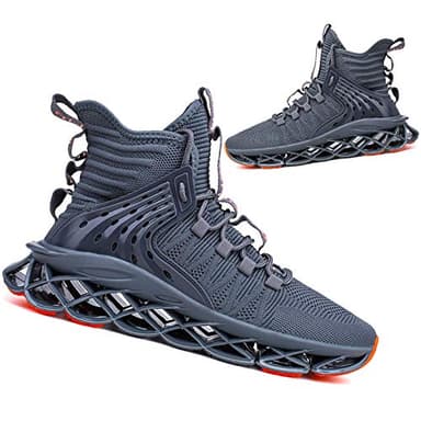 Hello MrLin Men's Running Shoes Non Slip Athletic Tennis Walking Blade Type Sneakers Hip Hop Grey - Image 1