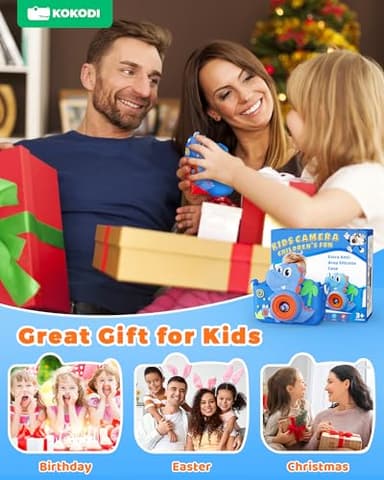 KOKODI Kids Camera Toy Digital Camera for Kids, Dinosaurs Birthday Gifts for Boys Age 3-12, 1080P HD Video Camera for Toddler, Children Toys for 3 4 5 6 7 8 9 Year Old Boys with 32GB SD Card - Image 7
