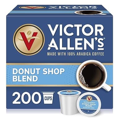 Victor Allen's Coffee Donut Shop Blend, Medium Roast, 200 Count, Single Serve Coffee Pods for Keurig K-Cup Brewers - Image 1