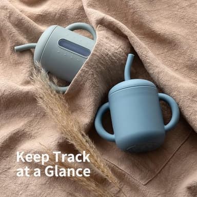 SAMiGO Silicone Sippy Cup, Baby Straw Cup for 6 12 18 Months, Sippy Cup with Straw for Toddlers 1-3 Years, Baby Water Cup for Drinking and Training, 6 oz - Image 3