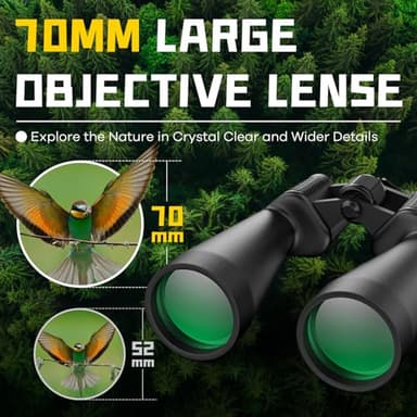 15-35x70 Binoculars for Adults High Powered, 35x HD Zoom for Stargazing & Bird Watching, Waterproof Binocular with Tripod Adapter, Ideal Essentials for Cruise Ship, Travel, Camping, Outdoor, Hunting - Image 4