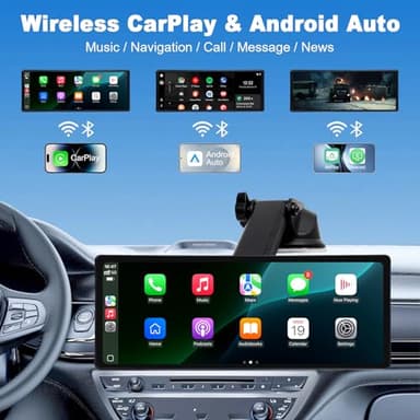 Carplay Screen for Car,10.26 inch Portable Car Play & Android Auto Touch Screen,4K Front & 1080P Rear Backup Camera Car Stereo,Loop Recording,GPS,Voice Control,Mirror Link,FM,AUX for All Vehicles - Image 2