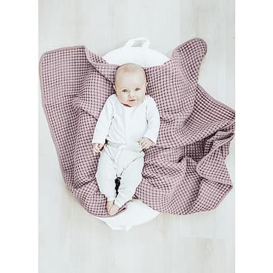 Konssy Waffle Baby Blanket - Soft & Cozy Nursery Swaddle Blanket, Lightweight Toddler Throw for Boys & Girls, Ideal for Wrapping(Purple) - Image 6