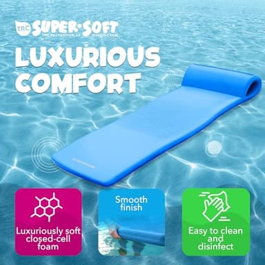 TRC Recreation Sunsation 1.75" Thick Foam Pool Float Lounger w/ Headrest for Lounging & Sunbathing in Swimming Pools, Beaches & Lakes, 70" x 26" - Image 3