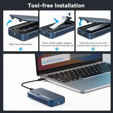 ACASIS 80Gbps M.2 NVMe SSD Enclosure, with Cooling Fan, Compatible with Thunderbolt5/USB4 V2.0, Back Compatible with Thunderbolt4/3/USB4 V1.0, USB3.2/3.1/3.0 (TB501 Pro) (Phantom Gray) - Image 6