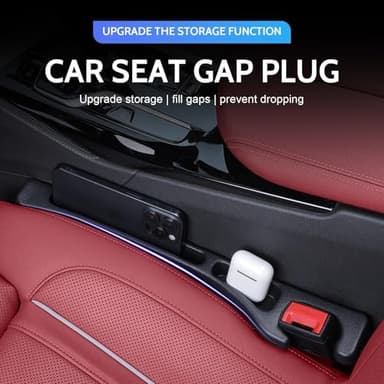 Lalalancer 2PCS No Drop Seat Guard,2025 New Car Seat Side Gap Filler Organizer, Drop Seat Guards for Cars(Black) - Image 2