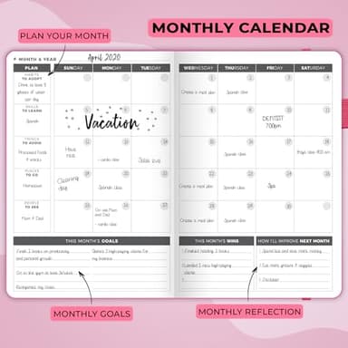 Clever Fox Planner – Undated Weekly & Monthly Planner for Productivity, Time Management & Goals – Organizer Journal – A5 (Hot Pink) - Image 4