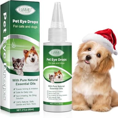 60ML Pet Eye Drops for Dog & Cat Relieve Eyes Itching & Irritation, Pink Eye & Allergies Symptoms Safe & Gentle Formula for All Animals - Image 1