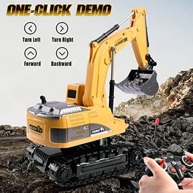 Onadrive Construction Excavator Toy - Kids Toy Engineering Digger Truck, Remote Control Rechargable Hydraulic Car for 3 4 6 7 8 Year Old Boys Girls, Educational Toys for Kids & Children - Image 4
