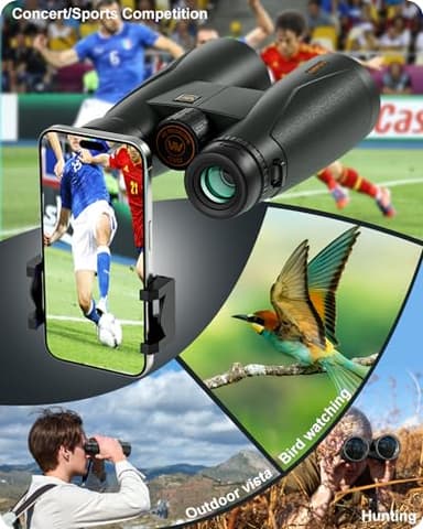 12 * 52 HD Binoculars for Adults High Powered,Binoculars for Bird Watching with Upgraded Phone Adapter,BaK4 Prisms,22mm Large Eyepiece,Clear Low Light Vision,Travel,Cruise,Binocular for Hunting - Image 7