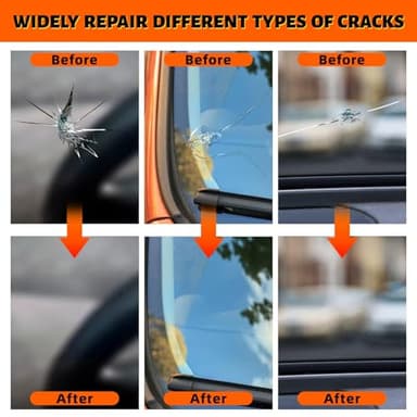 LOMEEN Windshield Repair Kit 2 Pack, High - 2025 New Upgrade Efficiency Glass Repair Fluid,Car Glass Repair Kit Windshield for Fixing Chips,Cracks, Bulls-Eye and Star-Shape Cack-Dark Black - Image 5