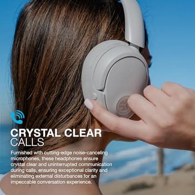 JLab JBuds Lux ANC Wireless Headphones, Cloud White, Hybrid Active Noise Cancelling, Customizable Sound, Spatial Audio Compatible, Premium Over-Ear Bluetooth Headset - Image 6