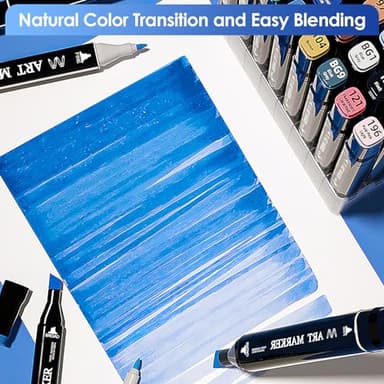 Banral 180 Colors Alcohol Markers Set, Dual Tip Alcohol Based Art Marker for Artists Kids Adult Coloring, Permanent Illustration Sketch Pens for Drawing with Case and Holders - Image 5