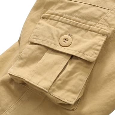XNMAYA Men's Classic Casual Pants Heavy Cotton Cargo Work Trousers Military Army Combat Hiking Pant Multi Pockets Khaki 42 - Image 6