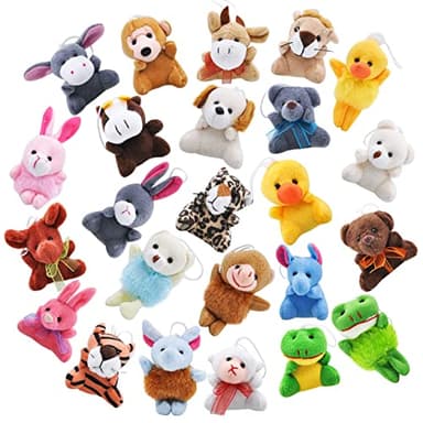 JOYIN 24 Pack Mini Animal Plush Toy Assortment (24 Units 3" Each), Animals Keychain Decoration for Kids, Small Stuffed Animal Bulk for Kids, Carnival Prizes, School Gifts, Halloween Goodie Bags - Image 2