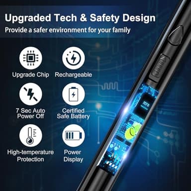 KTEBO 2 Pack Plasma Arc Electric Lighters Rechargeable - USB Long Reach for Scented Candles, BBQ Grill &Camping - Windproof Design Lighters - Stocking Stuffers - Image 3