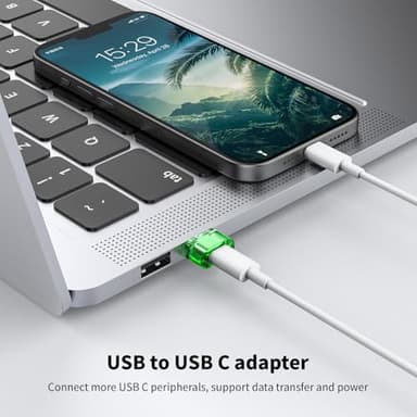 USB to USB-C Adapter 10 Pack, Type C Female to USB Male Power Charger Converter, C to USBA Adapter Compatible for MagSafe Apple Watch Series/SE/Ultra 2 iPhone 15/16/17 Plus Pro Max AirPods Pro - Image 2